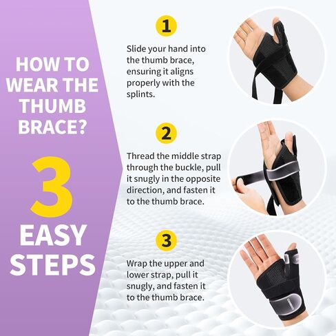 CAMBIVO Thumb Brace with Adjustable Straps, Breathable Wrist Support with Open-Palm for Arthritis, De Quervain's Tenosynovitis, Sprains, Fits Right or Left (Pink, S/M) in Kuwait