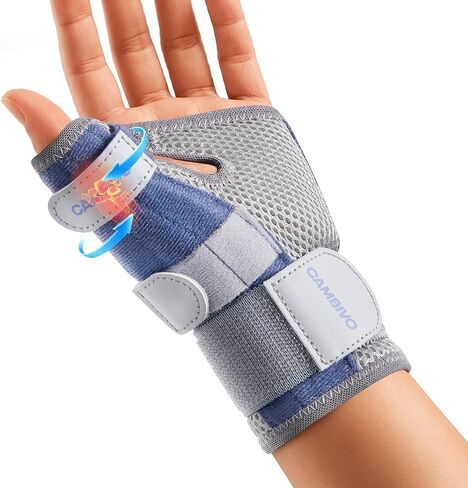 CAMBIVO Thumb Brace with Adjustable Straps, Breathable Wrist Support with Open-Palm for Arthritis, De Quervain's Tenosynovitis, Sprains, Fits Right or Left (Pink, S/M) in Kuwait