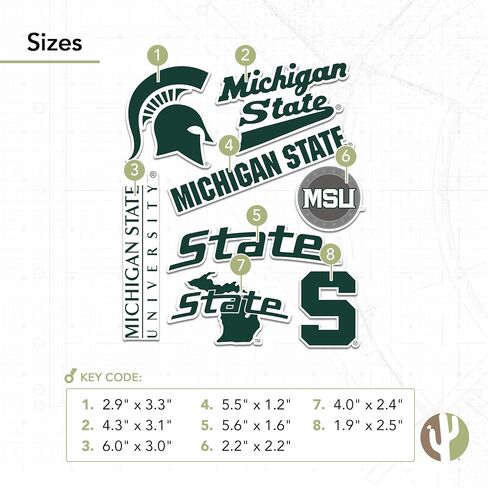 Desert Cactus Michigan University Sticker Michigan State Spartans Vinyl Secal Matop Botto Scrapbook Scrapbook (Type 2-3) in Saudi Arabia