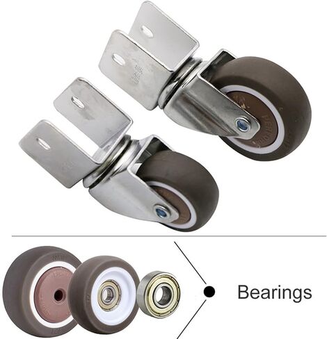 شريف على شكل حرف U Super Mute Wheels Wheels مع عجلات عالمية ناعمة وهادئة (1.5 بوصة مع الفرامل ، 25 ملم) in Saudi Arabia