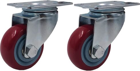 3 Inch Medium Type PU Universal Wheel Casters with Double Bearing Wearable Mute Load 100kg 2Pcs in Saudi Arabia