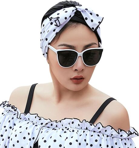 Women Fabric Swim Cap Long Short Hair Pleated Bathing Shower Hat Non-Waterproof Swimming Pool Beach Cap for Swim Surfing Spa in Saudi Arabia