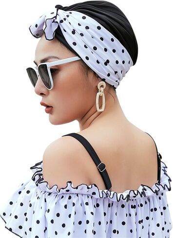 Women Fabric Swim Cap Long Short Hair Pleated Bathing Shower Hat Non-Waterproof Swimming Pool Beach Cap for Swim Surfing Spa in Saudi Arabia