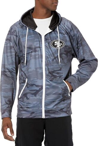 Zubaz NFL Men's Allover Tonal Camo Lines Full Zip Hoodie in Saudi Arabia