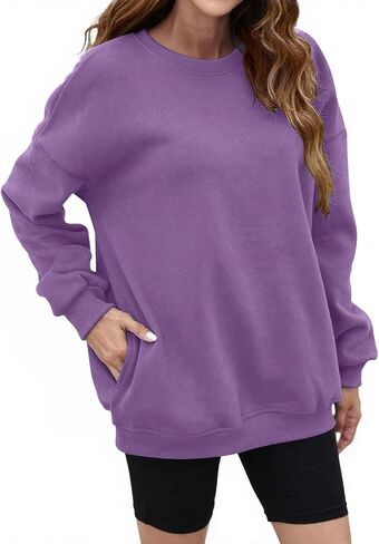 المرأة غير الرسمية ذات الأكمام الطويلة ذات الأكمام الطويلة طاقم الرقبة اللطيفة السحب على قمم ملائمة مع الجيوب الجانبية الخفية السقوط in Kuwait