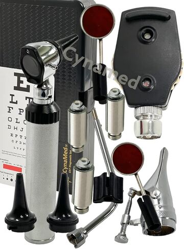 Cynamed New 3.2V Bright White Led Otoscope Set Includes 3 Sizes of reuseable Specula Plus Hard Case Plus 3 Replacement Bulbs Cynamed in Saudi Arabia