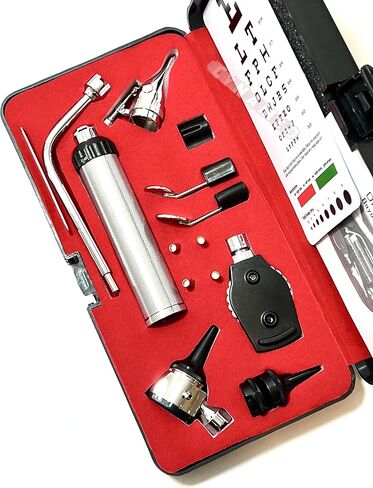 Cynamed New 3.2V Bright White Led Otoscope Set Includes 3 Sizes of reuseable Specula Plus Hard Case Plus 3 Replacement Bulbs Cynamed in Saudi Arabia