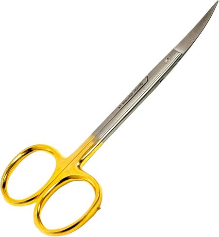 Suture Scissor Curved Super Cut Sharpness 11 cm-Premium German Tungsten Carbide Inserts Gold Handle (Curved Blades) in Saudi Arabia