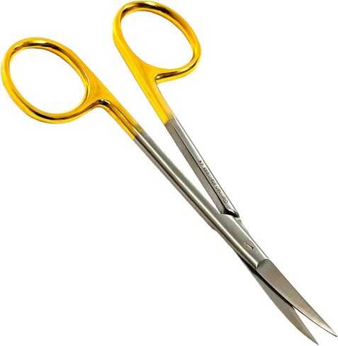 Suture Scissor Curved Super Cut Sharpness 11 cm-Premium German Tungsten Carbide Inserts Gold Handle (Curved Blades) in Saudi Arabia