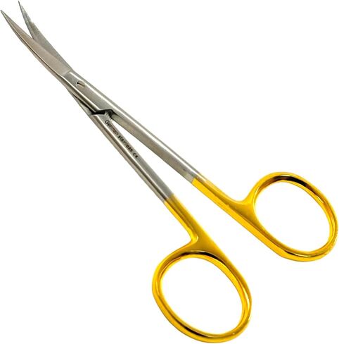 Suture Scissor Curved Super Cut Sharpness 11 cm-Premium German Tungsten Carbide Inserts Gold Handle (Curved Blades) in Saudi Arabia
