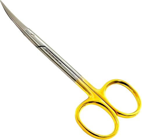 Suture Scissor Curved Super Cut Sharpness 11 cm-Premium German Tungsten Carbide Inserts Gold Handle (Curved Blades) in Saudi Arabia