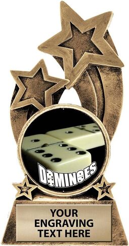 Crown Awards Dominoes Trophy, 5.75" Glory Resin Dominoes Trophies with Free Custom Engraving Prime in Kuwait