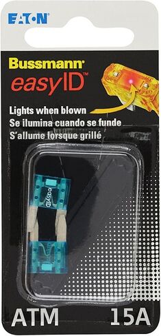 Bussmann BP/ATM-15ID Blue ATM 15 Amp easyId Illuminating Fast-Acting Automotive Mini Blade Fuses - 2 per Card in Saudi Arabia