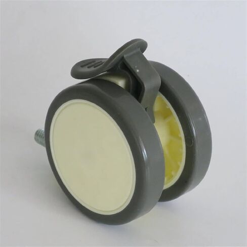 2.5inch White PU Wheels M10x20 Screw Convenient Furniture Stand Stroller 2Pcs(M10 Brake) in Saudi Arabia