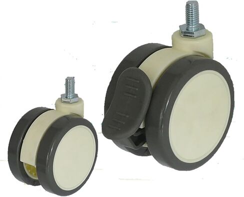 2.5inch White PU Wheels M10x20 Screw Convenient Furniture Stand Stroller 2Pcs(M10 Brake) in Saudi Arabia