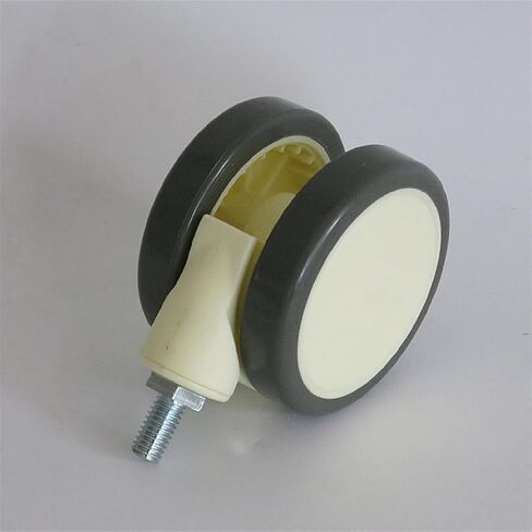 2.5inch White PU Wheels M10x20 Screw Convenient Furniture Stand Stroller 2Pcs(M10 Brake) in Saudi Arabia