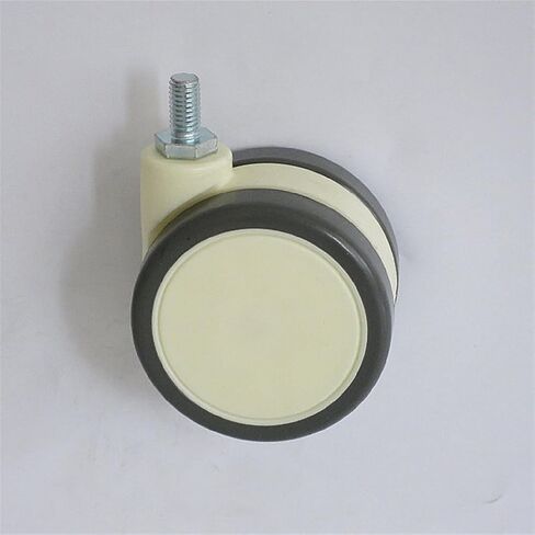 2.5inch White PU Wheels M10x20 Screw Convenient Furniture Stand Stroller 2Pcs(M10 Brake) in Saudi Arabia