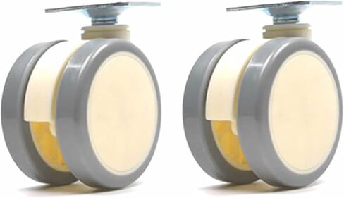 2.5inch White PU Wheels M10x20 Screw Convenient Furniture Stand Stroller 2Pcs(M10 Brake) in Saudi Arabia