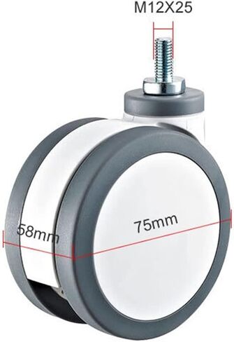 ارتداء مقاومة الأثاث عجلات بو 3 بوصة M12x25 المسمار كتم 4pcs in Saudi Arabia