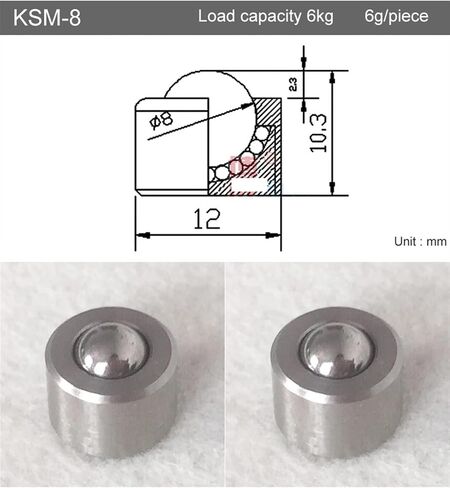 KSM Universal Ball Bearing Casters Wheel Internal Thread Transmission Systefurniture Wheel 2PCS (KSM-12) in Saudi Arabia