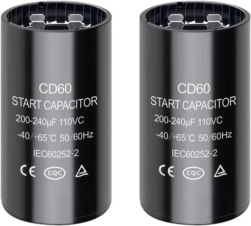 200-240 uf/MFD CD60 Round Start Capacitor ±20% 50/60 Hz 110-125 VAC Round Motor Well Pump Start Capacitor (200-240 uf/MFD, 2) in Saudi Arabia