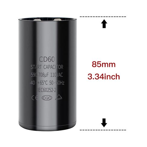 200-240 UF/MFD CD60 CAPACITOR ± 20 ٪ 50/60 HZ 110-125 VAC Round Motor Well Pump Start (200-240 UF/MFD ، 2) in Kuwait