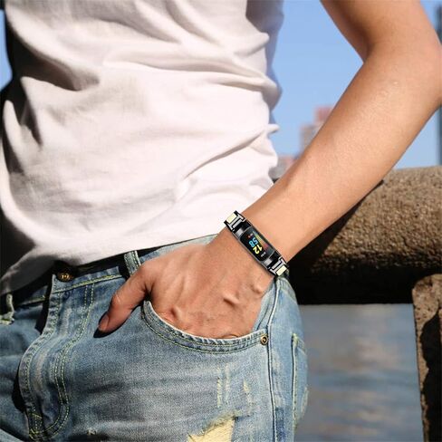Fitturn تصميم فريد من نوعه نطاقات ملونة متوافقة مع Fitbit Charge 6/Charge 5 ، سوار معدني أنيمي فاخر معصم حزام الفولاذ المقاوم للصدأ للرسوم 6/شحنة 5 تعقب in Kuwait