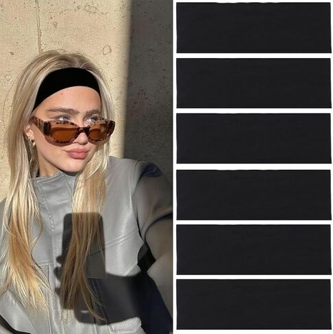 Kachanaa 6 PCS Fashion Sports Beadblings for Women's Hair Soft Loven Non-Slip Cotton Fabric Bands Sports Sport in Kuwait