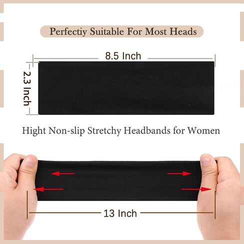 Kachanaa 6 PCS Fashion Sports Beadblings for Women's Hair Soft Loven Non-Slip Cotton Fabric Bands Sports Sport in Kuwait