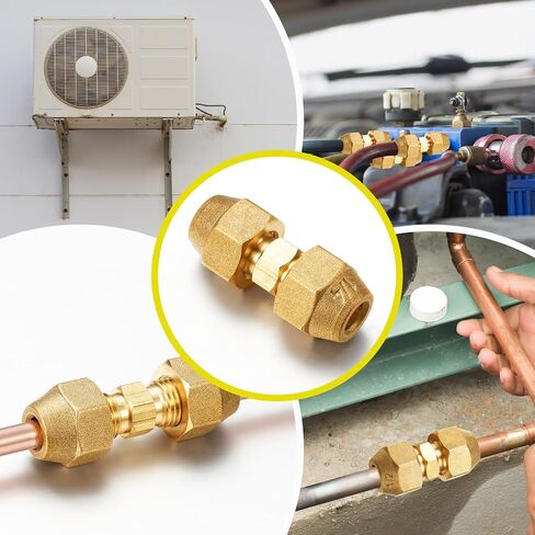 4 PCS 1/4 "1/2" أنبوب النحاس موصلات مفصل أنابيب توصيل أنابيب مع مواعيد مصابيح التوهج لتكييف HVAC أنبوب النحاس in Saudi Arabia
