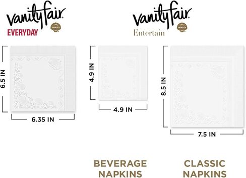 Generic Vanity Fair Everyday Napkins, 550 Count, White Paper Napkins, 110 Count (Pack of 5) in Saudi Arabia