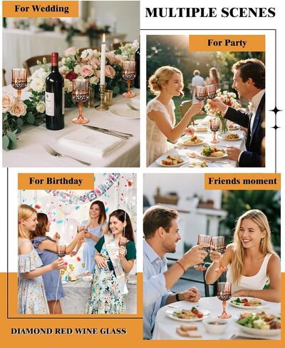 CIAELL 24PCS أكواب نبيذ بلاستيكية - 7 أوقية من الكؤوس البلاستيكية للحفلة - نظارات شرب خمر واضحة - كؤوس مائية يمكن التخلص منها في حفل زفاف ، بار ، بيرة ، عصير ، كوكتيل ، ويسكي in Kuwait