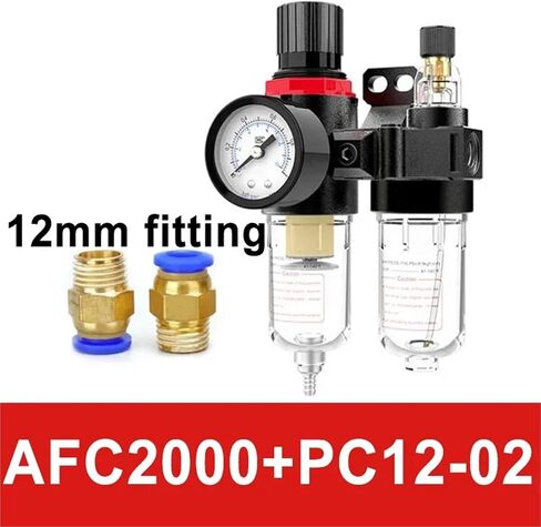 AFC2000 G1/4 Air Compressor Oil and Water Separator Air Filter Is Used To Reduce The Pressure Valve AFR2000 + AL2000(AFC w (PC12-02x2),1 Set) in Kuwait