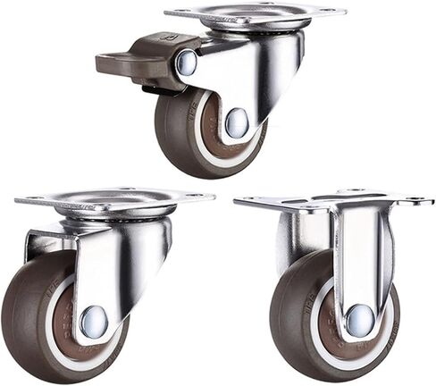 Light Furniture Casters Wheel with Bearing Rubber Super Mute Wheels 1Pcs(Fixed Direction x2,2 inche) in Saudi Arabia