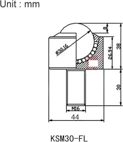 عجلات العجلات الكرة الجولة ksm30-fl m16 تحميل الدب 200 كجم الأجهزة 1pcs in Saudi Arabia