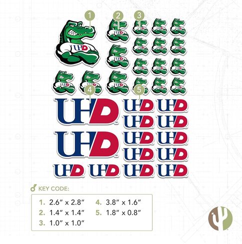 Desert Cactus University of Houston Downtown Sticker Gators UH Vinyl Decals Laptop Water Bottle Car Scrapbook T1 (Type 1-1) in Saudi Arabia
