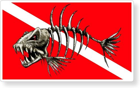 Bone Fish Dive Sticker Diver Down Fishing Vinyl Graphic Digital Car Truck Boat Kayak Yak Sail in Saudi Arabia