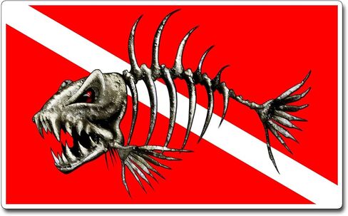 Bone Fish Dive Sticker Diver Down Fishing Vinyl Graphic Digital Car Truck Boat Kayak Yak Sail in Saudi Arabia