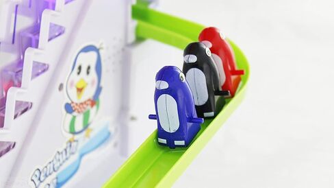مجموعة ألعاب Penguin Penguin Arctic: تسلق الدرج Penguin PlaySet مع مسارات منزلق ، مفتاح تشغيل/إيقاف تشغيل للموسيقى للتشغيل الهادئ | لعبة سباق البطريق للأطفال الصغار الأولاد والبنات in Kuwait