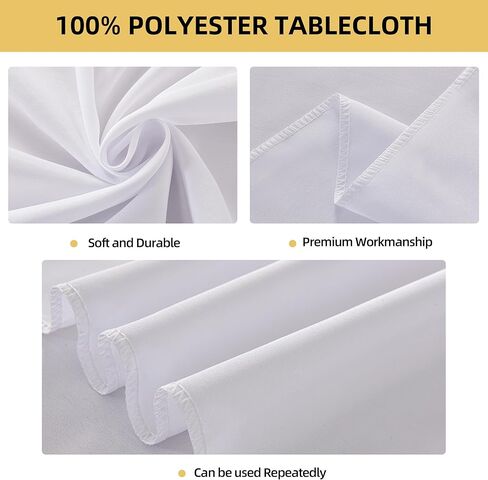 2-pack 60x102 بوصة من الملابس البيضاء ، وصمة عار صلبة وتجاعيد مستطيلة المائدة المستطيل ، أغطية بياضات طاولة البوليستر البوليستر البسيطة المتميزة للفندق ، الزفاف in Kuwait