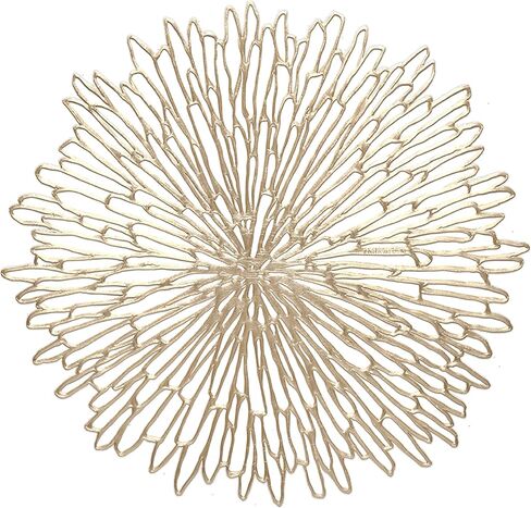مجموعة Chilewich من 8 - مضغوطة blomains في حصيرة طاولة مفتوحة للرعاية سهلة - داخلي/خارجي - 15.7 "× 15.2" شواحن مستديرة in Kuwait