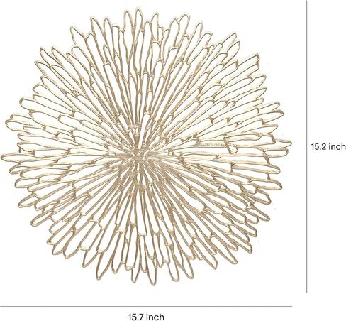 مجموعة Chilewich من 8 - مضغوطة blomains في حصيرة طاولة مفتوحة للرعاية سهلة - داخلي/خارجي - 15.7 "× 15.2" شواحن مستديرة in Kuwait