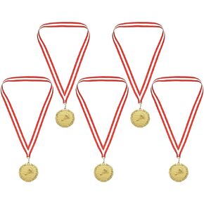 PATIKIL 2" Gold Badminton Medals, 5 Pack Badminton Award Medals with Ribbon Red White for Games Sports Competitions in Kuwait