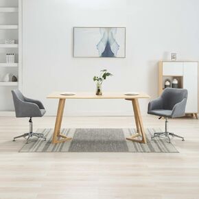 Modern Swivel Dining Chairs 2-Piece Set Light Gray Fabric Upholstered Adjustable Height Accent Chairs for Kitchen Living Room Office in Saudi Arabia