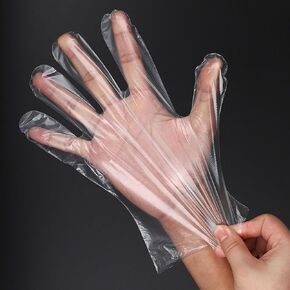 400 Count Disposable Poly Plastic Gloves for Make Sourdough Bread, Food Prep Clear Gloves: BPA-Free, Latex-Free, Powder-Free, for Household Clean Food Handling Cooking Glove, One Size Multipurpose in Saudi Arabia