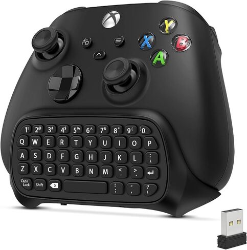 TNP Wireless Chatpad for Xbox One Controller S/X & Series S/X - 2.4Ghz Black Mini Text Messenger Chat Pad for Xbox One, Controller Keyboard Attachment Accessory in Saudi Arabia