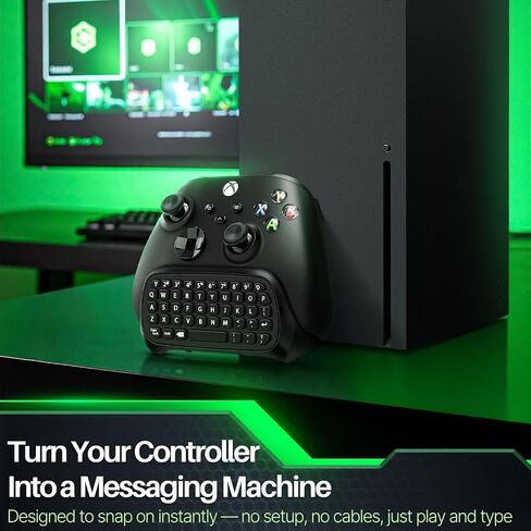 TNP Wireless Chatpad for Xbox One Controller S/X & Series S/X - 2.4Ghz Black Mini Text Messenger Chat Pad for Xbox One, Controller Keyboard Attachment Accessory in Saudi Arabia
