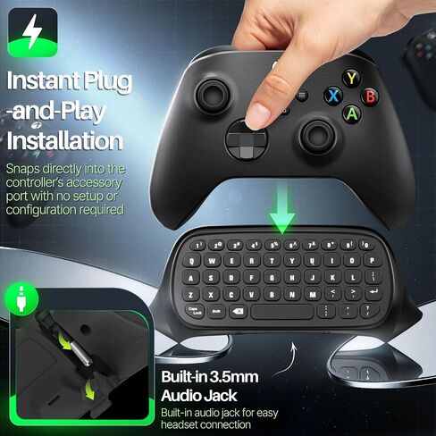 TNP Wireless Chatpad for Xbox One Controller S/X & Series S/X - 2.4Ghz Black Mini Text Messenger Chat Pad for Xbox One, Controller Keyboard Attachment Accessory in Saudi Arabia