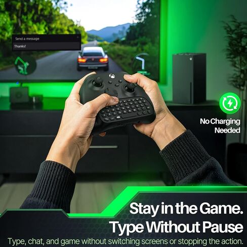 TNP Wireless Chatpad for Xbox One Controller S/X & Series S/X - 2.4Ghz Black Mini Text Messenger Chat Pad for Xbox One, Controller Keyboard Attachment Accessory in Saudi Arabia