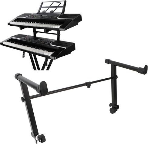 DIYDEG Universal Teier Second Stand for Electronic Piano Keyboard Stand ، 2 Tier Keyboard Stand 16.5-29.5in عرض قابل للتعديل ، محول تمديد لوحة المفاتيح على شكل L. in Kuwait